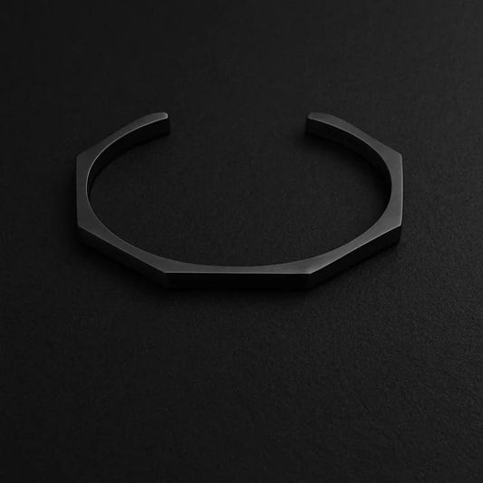 Geometric Silver Stainless Steel Cuff Bracelet