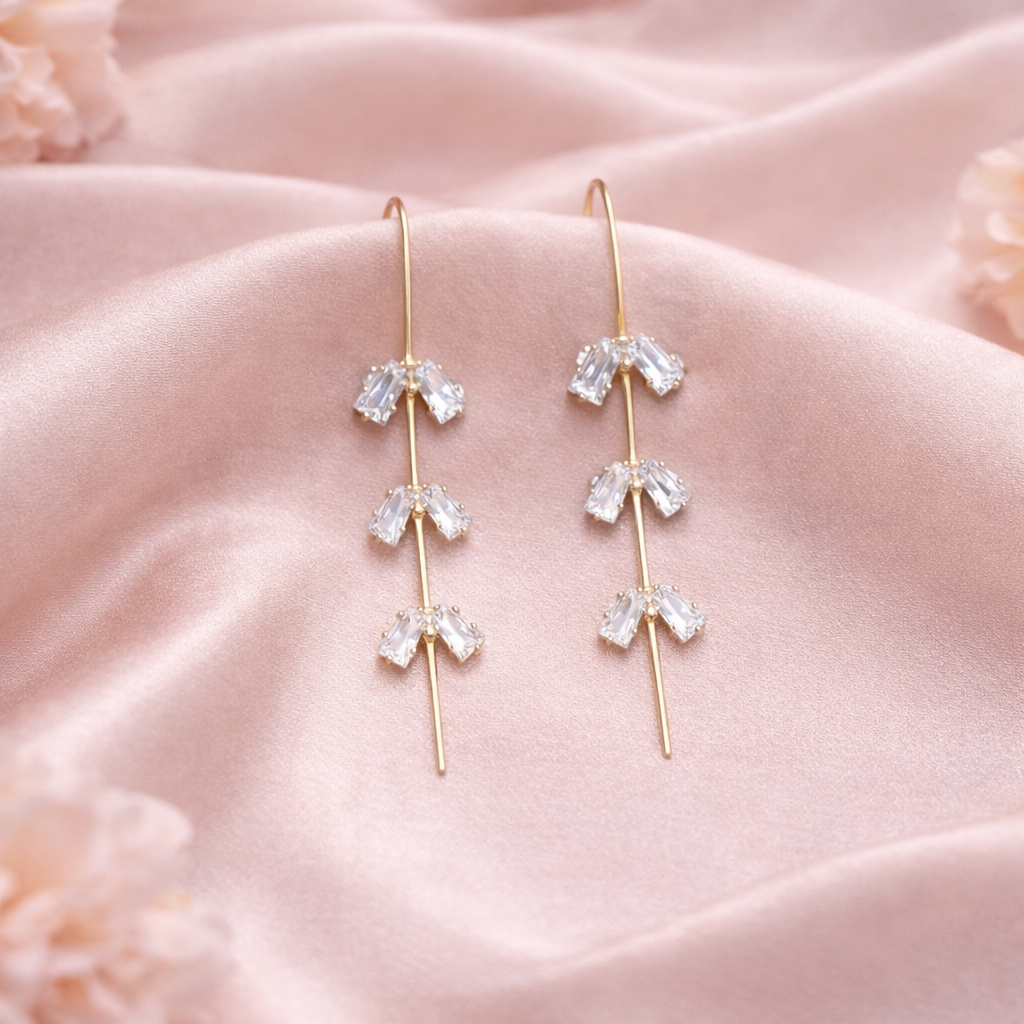 Crystal Drop Earrings for Party Wear