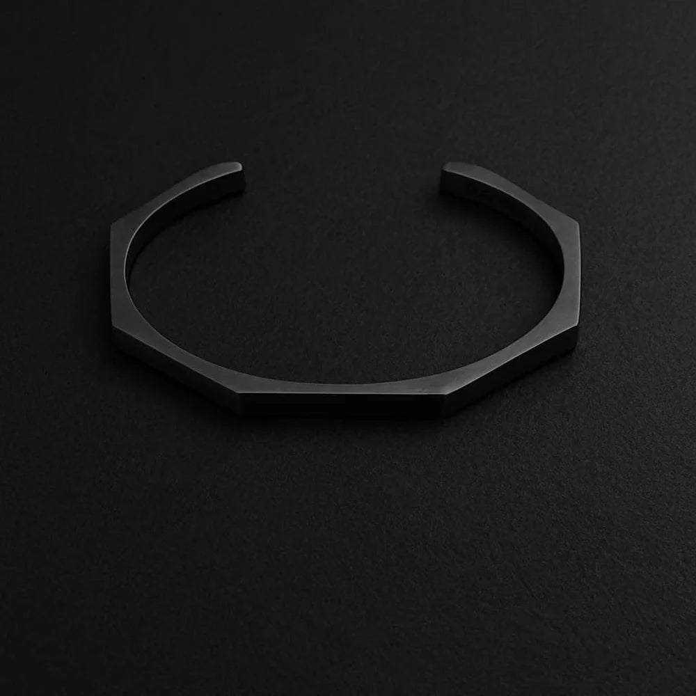 Geometric Silver Stainless Steel Cuff Bracelet